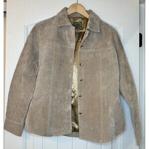 Vintage AMI Leather Jacket Tan Women Size Medium Long Sleeve M Cowgirl Western